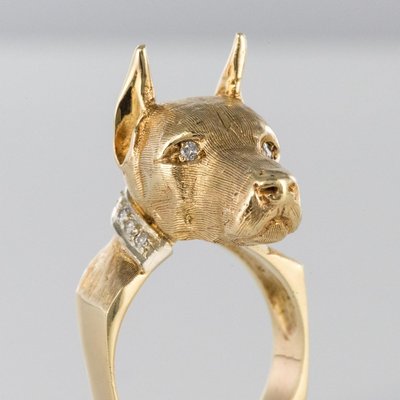 gold pitbull ring
