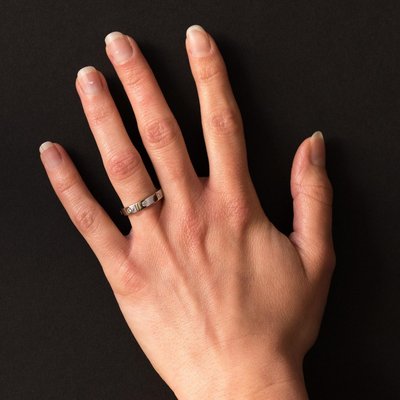 Modern 0.24 Carat Diamond Platinum Band Wedding Ring