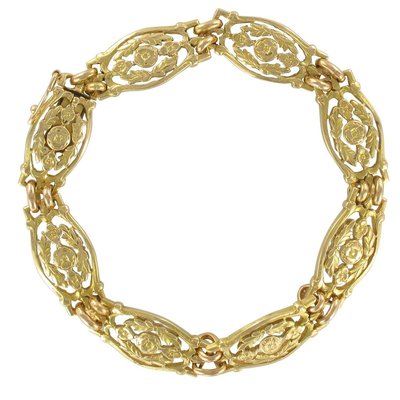Vintage French Jewelry Gold Plated Original Very Elegant Bangle French ArT DeCO GOLD Plated BRACELET Vintage Bracelet from France