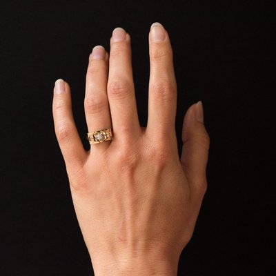 SOLAKZADE 1940s Tank Ring 18k diamond - メルカリ