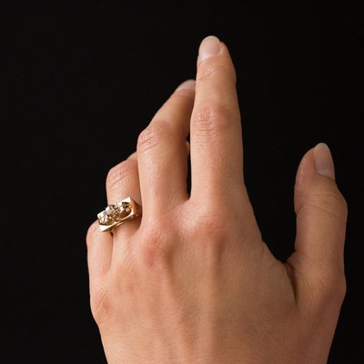 SOLAKZADE 1940s Tank Ring 18k diamond（RETRO 1940s TANK 18CT