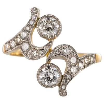 french diamond gold platinum ring 1