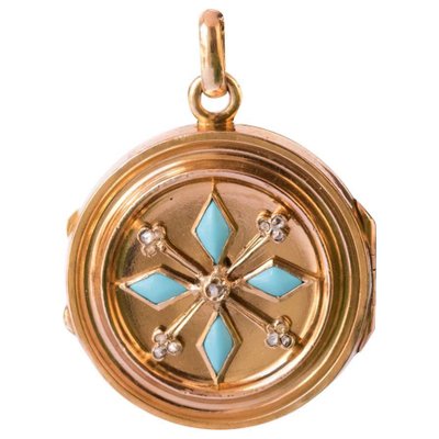 Rose Cut Diamond Round Locket Pendant 