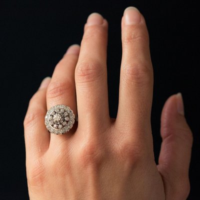 French 0 85 Carat Diamonds And 18 Karat White Gold Round Ring 1960s For Sale At Pamono French 0 85 Carat Diamonds And 18 Karat White Gold Round Ring 1960s For Sale At Pamono