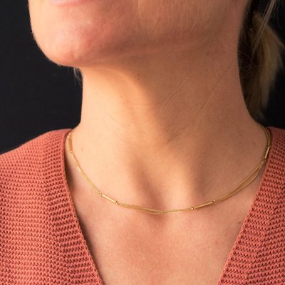 Curb Mesh and Sticks 18 Karat Yellow 