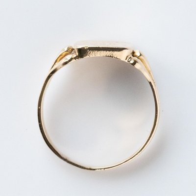 French 20th Century 18 Karat Yellow Gold Engraved Signet Ring for