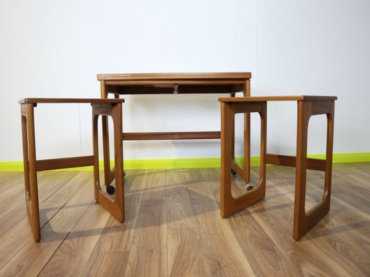 Mid Century Teak Triform Nesting Table Set from McIntosh