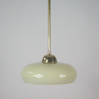 Hängelampe Deckenlampe Jugendstil Antik Messing Glas Art déco Bauhaus Opalglas 