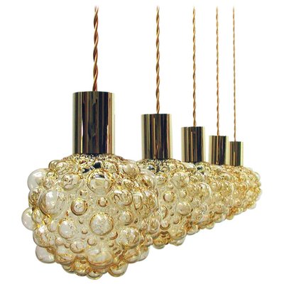 Mid Century Modern Bubbles Chandelier Brass and Glass Ceiling Light Lamp /'70s