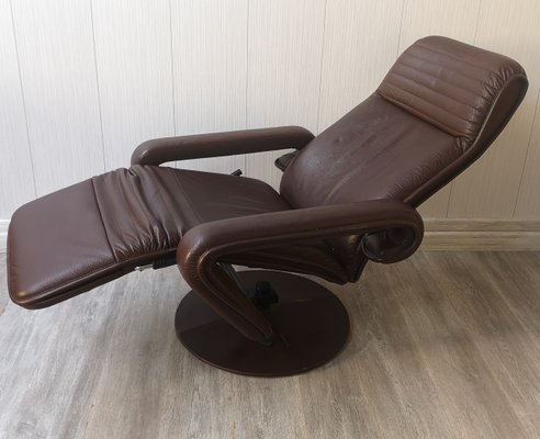 Vintage Scandinavian Style Leather, Swedish Leather Recliner Chairs