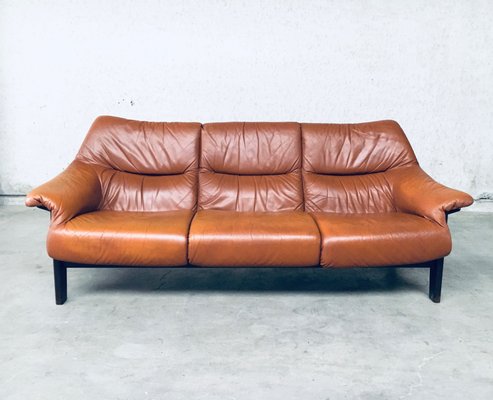 Seater Leather Sofa 1970s, Half Moon Leather Sofa
