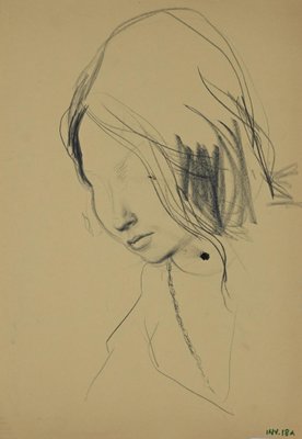 Original Charcoal Drawing, Female Portrait , Original Art, on