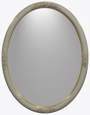 Vintage Mirror In Porcelain Wood Frame With Rose Bud Decoration By Giulio Tucci For At Pamono Wood Frame With Rose Bud Decoration, Rose Gold Shabby Chic Mirror