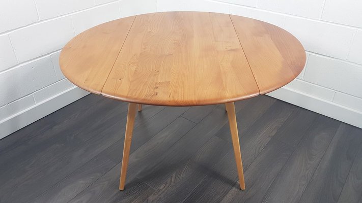 Round Drop Leaf Dining Table By Lucian, Round Table Leaf