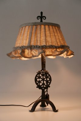 Mid Century German Modern Wrought Iron, Nite Table Lamps
