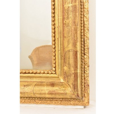 Antique Louis Philippe Gilded Mercury, Bassett Mirror Antique Gold Leaf Floor