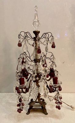 Vintage Murano Glass Fruit Candelabra, Candelabra Table Light
