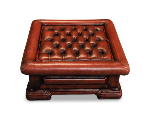 Deep Button Footstool Chesterfield Style 