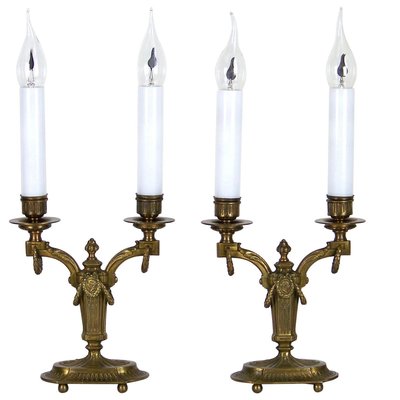 Elektrische Kerzenhalter aus Messing, 2er Set