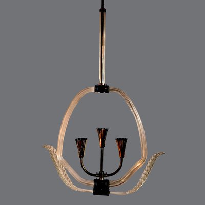 Italian Art Deco Murano Glass Ceiling Lamp from Barovier & Toso