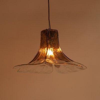 Large Murano Glass Flower Petal Pendant Lamp from Mazzega for sale