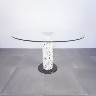 Round Glass And Stone Dining Table, Round Stone Dining Table For 4