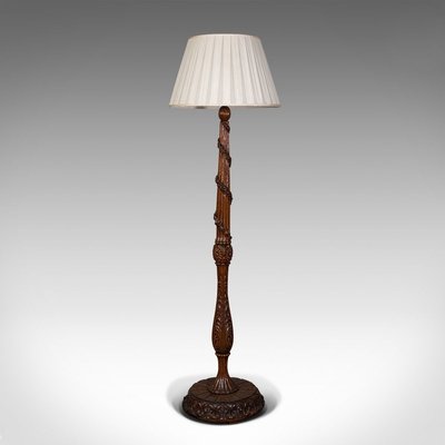 Antique Black Forest Edwardian Oak, Edwardian Table Lamps