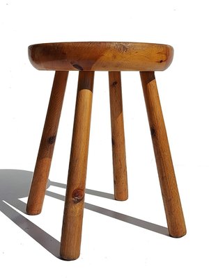 French Pine Stool by Charlotte Perriand for Les Arcs Resort, 1960s