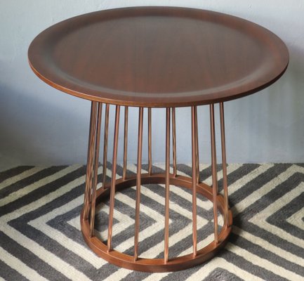 Round Vintage Teak Copper Coffee Table For Sale At Pamono