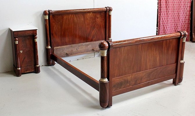 19th Century Empire Style Mahogany Bed, Antique Mahogany Bed Frame