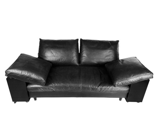 Lacquer Lota Sofa By Eileen Gray, Italian Vintage Leather Sofa