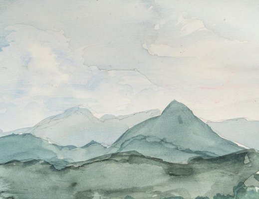 絵画 Mountain Landscape Coal Drawing Mountain Landscape Mountains Steep Slopes Alps