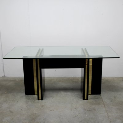 Vintage Hollywood Regency Black, How To Build A Glass Top Dining Table