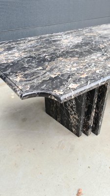 Large Vintage Black Marble Dining Table For Sale At Pamono