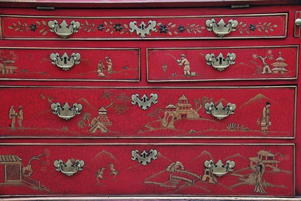Early 20th Century Chinoiserie Bureau Bookcase Set of 2 for sale