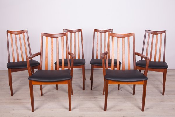 Leather Dining Chairs By Leslie Dandy, G Plan Dining Chairs Teak