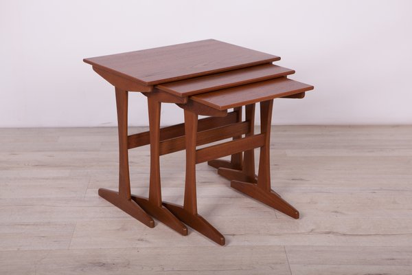 Danish Teak Nesting Tables 1960s Set of 3 for sale at Pamono