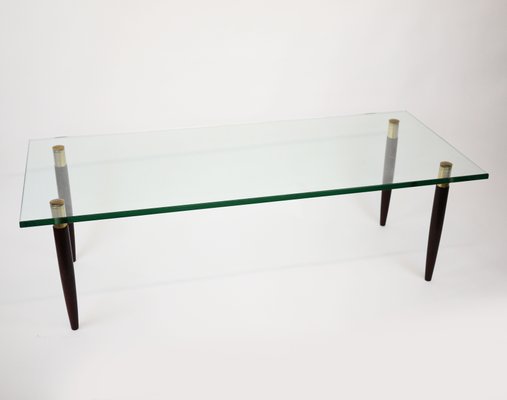 Scandinavian Glass and Topped Coffee Table 1960s for sale at Pamono