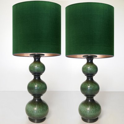 Large Ceramic Lamps With New Silk, Ceramic Lamp Shade