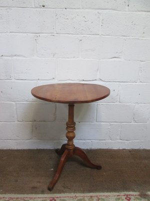 Cherry Wood Pedestal Side Table For, Pedestal Lamp Table