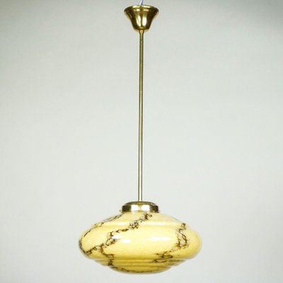 Vintage Art Deco Glass Pendant Lamp 