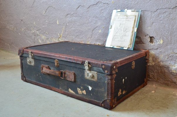 Large Vintage Blue Trunk, 1930s for 