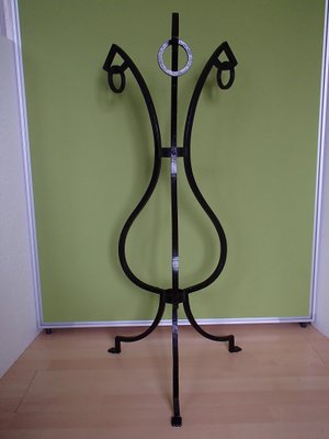 Art Deco Wrought-Iron Plant Stand with Cachepot, Set of 2 for sale at Pamono