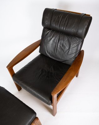 Black leather easy chair deals