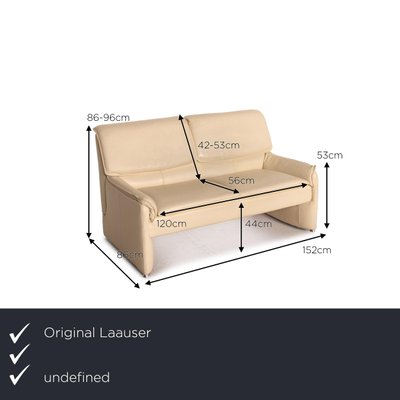 Cream Leather Sofa Set From Laauser, Cream Leather Couch Set