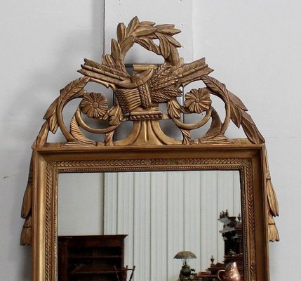 Miroir Italien Du 19ème Siècle De Style Louis XVI En Bois Doré Et Polychrome Noir Miroir Italien Du 19ème Siècle De Style Louis XVI En Bois Doré Et Polychrome Noir