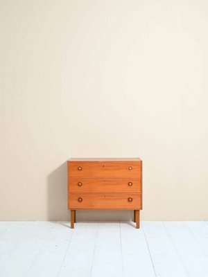 Danish Vintage Dresser with Wooden Knobs and 3 Drawers