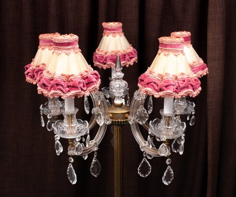 Louis Xv Style Floor Lamp France, Pink Crystal Candelabra Floor Lamp