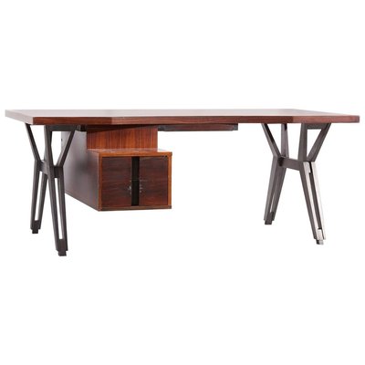Mahogany Executive Office Desk by Ico Parisi for Mim Italy 1950s