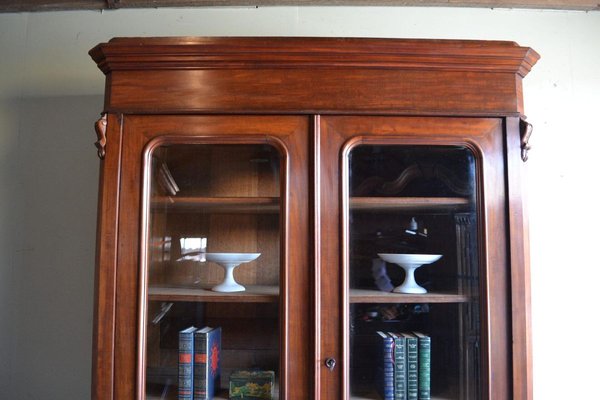 Antique Mahogany Bookcase For At, Antique Mahogany Bookcase With Doors
